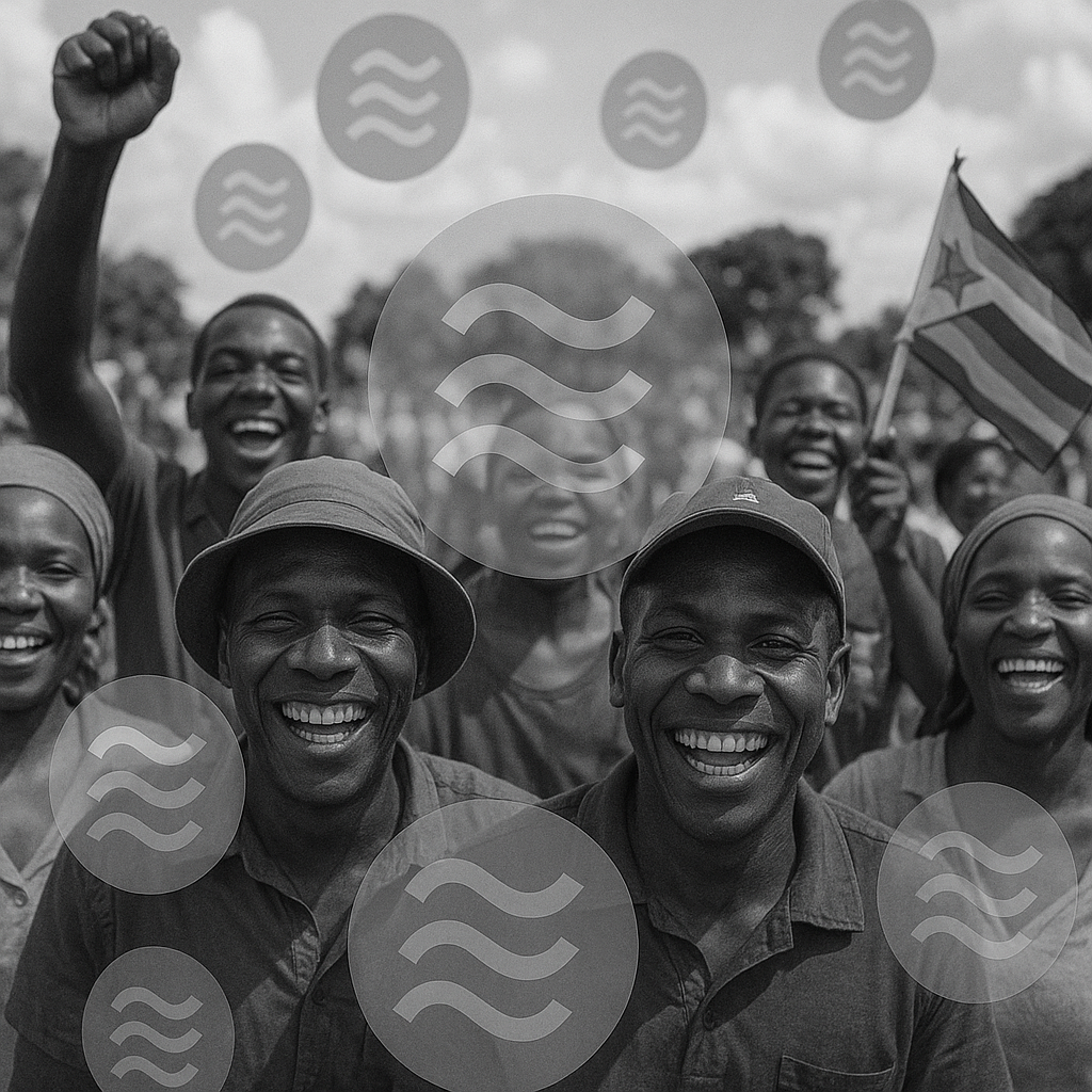 Happy Zimbabwe people and Libra crypto overlay
