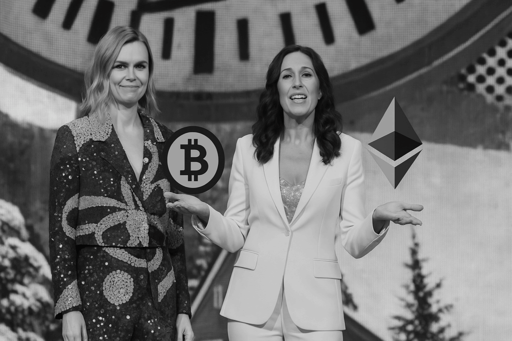 Eurovison Swiss entry holding bitcoin and Eth